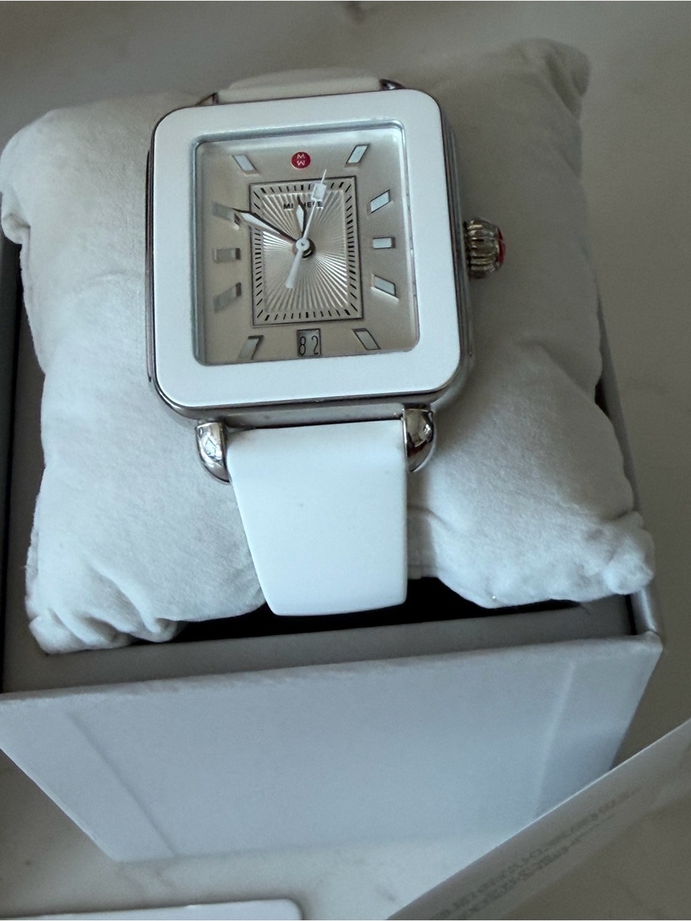 Michele White Pearl
& Silver watch